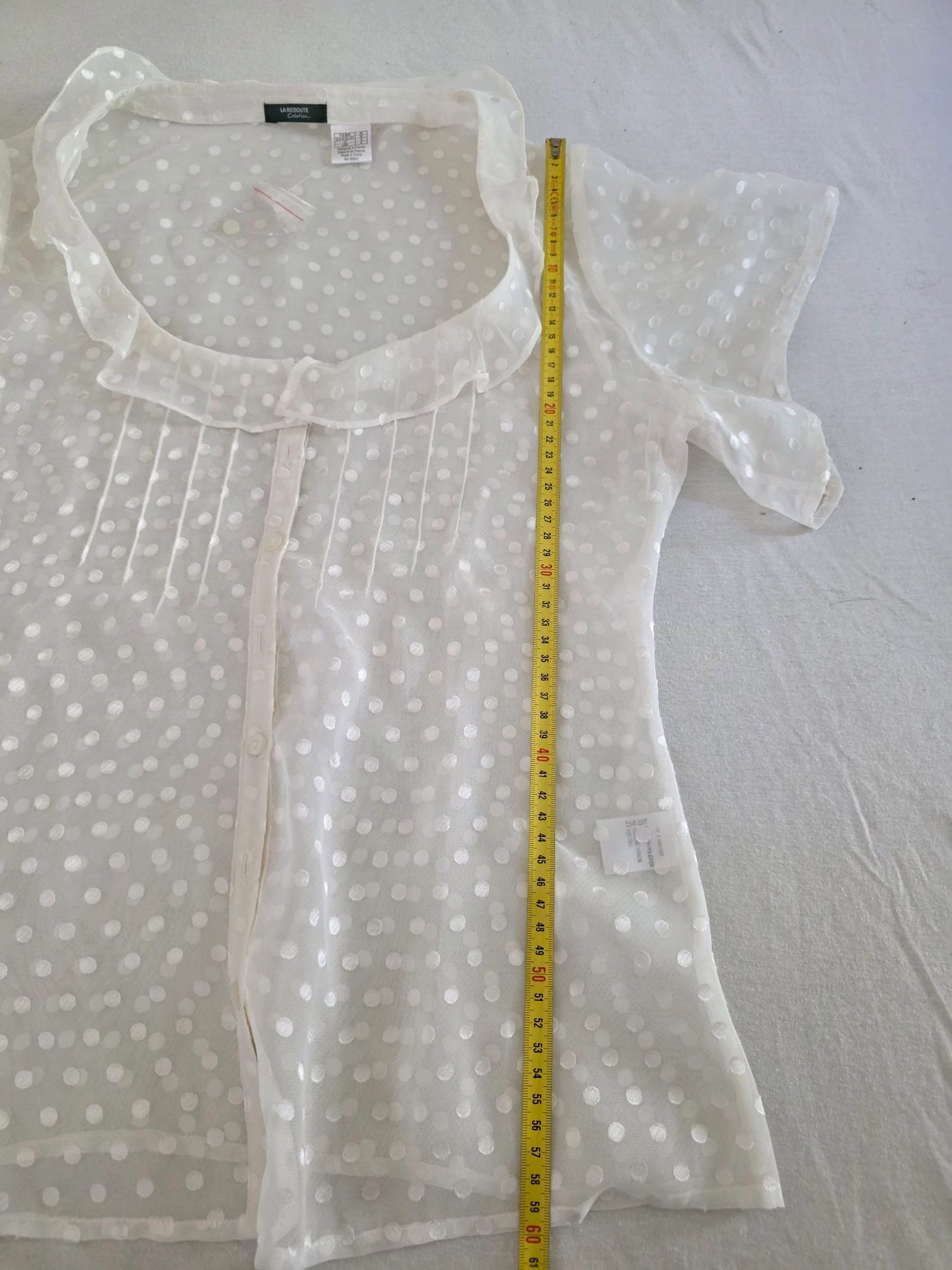 Blusa de bolinhas toda transparente 🍒vintage y2k anos 2000🍒novo tamanho 40 – photo 8
